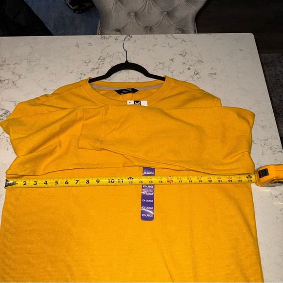 NWT- Member’s Mark Men's Long Sleeve Henley Shirt Mustard/Gold Size XL - Picture 5 of 7